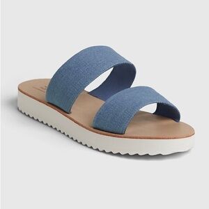 GAP Denim Platform Slide Sandals Size 7